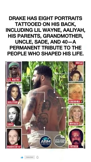 Drake's 8 Back Portraits – Tattoos of Lil Wayne, Sade, Aaliyah & More 🖤 #drake #tattoo #music