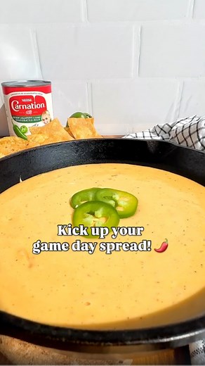 Kick up your queso with Carnation Kickin’ Jalapeño Flavored Evaporated Milk! 🌶️ Available for a limited time at Walmart!❤️ | Carnation Milks