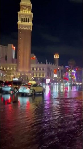Las Vegas strip floods after Tropical Storm Hilary dumps rain on the city