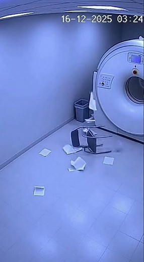 MRT-Magnet zieht Metallstuhl an