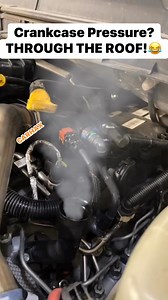 This 6.7 Power Stroke showed some serious crankcase pressure — so much that it literally blew the oil cap off! The owner already replaced the CCV (crankcase ventilation) filter, but the pressure problem didn’t go away. This isn’t your typical blow-by #engine #truck #pickuptruck #PowerStroke #DieselProblems #DieselTruck #DieselLife #CrankcasePressure #Blowby #EngineFailure #OilCap #DieselTech #fyp #viral #mechanic | CarHax