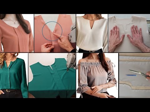 [ 4 ] Amazing Ways to design different necks for your outfits 💯 sewing technique ✅️