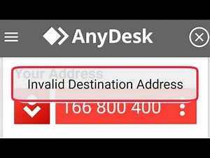 AnyDesk App Fix Invalid Destination Address Problem Solve