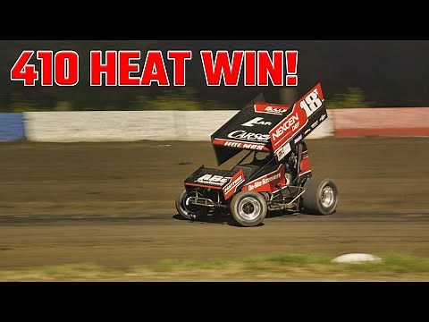 Tanner Holmes First 410 Sprint Car Heat Race Win!