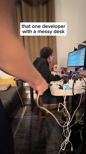 he specifically designed that desk to optimize for locking in so he never has to get up for food or drinks #developer #tech