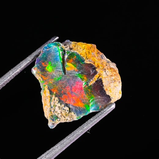 4.30 Carat Opal, Ethiopian Opal Rough, Black Opal Rough, Opal Raw, Fire Opal Rough, Natural Opal Gemstone, Loose Dry Opal Rough, 13X14X7 MM - Etsy