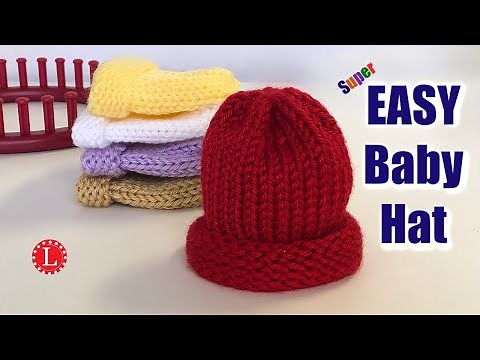 EASY Step by Step for Beginners | Loom Knit Newborn Baby Hat - No Holes | 1 Strand of Yarn