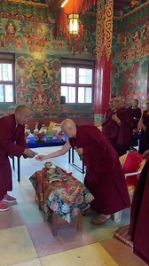 Today Rinpoche consecrated vases (three different kinds: Naga vase, Treasure vase and Earth vase) filled with dharani mantras and precious substances. These vases will be put below the throne of the main three Buddha statues, each 28 feet high, representing the Buddhas of the past, present, and future at Pal Thubten Shedrub Ling monastery (1000 Buddha Temple) in Lumbini on 27th March 2019. | Chokyi Nyima Rinpoche