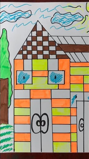 How to drawing Dream Home 🏠 #draw #home #animation