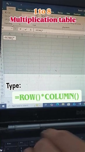 1 to 8 multiplication in excel 💻⚡ #keybordshortcuts #viral #trading