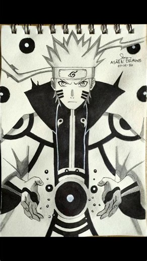 Naruto Six Paths Sage Mode Drawing Timelapse ✍️🔥 #shorts #animeart #naruto #narutoshippuden