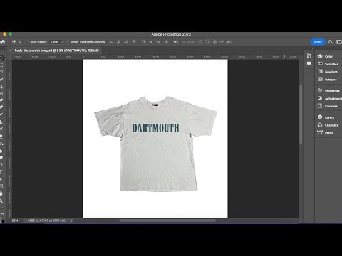 Reconstructing the Rhude Dartmouth T-Shirt Design (Photoshop)