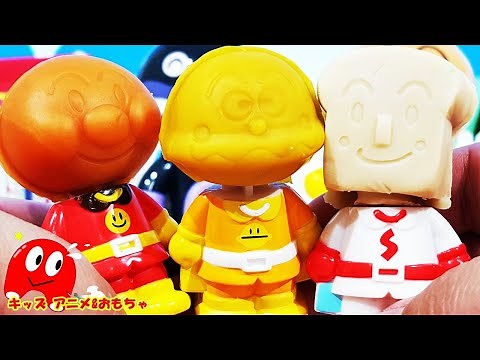 【ねんど遊び】アンパンマン,食パンマン,カレーパンマンの新しい顔を作るよ！