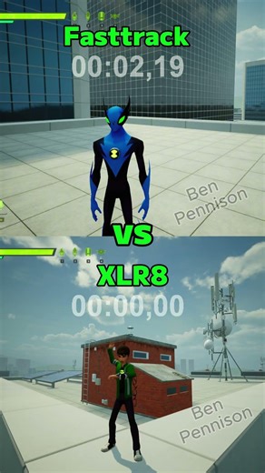 Fast Track vs XLR8 Falling Race 🏁 #ben10 #ben10game