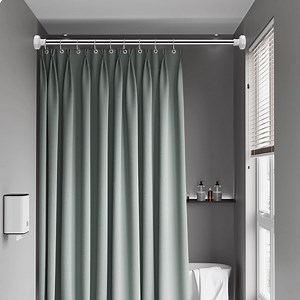 Telescopic Shower Curtain Rod | Adjustable Stainless Steel Tension Pole | No Drilling Installation | 50-80Cm Length | Space Saving Bathroom Organizer