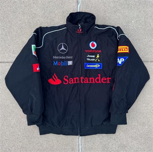 Mercedes F1 Racing Sponsor Jacket, Retro Formula 1 Team Style Coat - Etsy