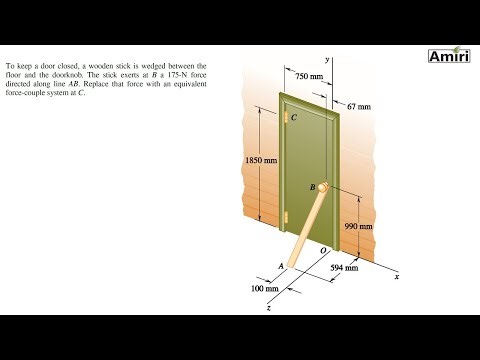 Problem 3.96: Force Couple Equivalency Door Problemmp4