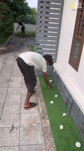 Pearl grass work | Landscape Valanchery | tropical garden