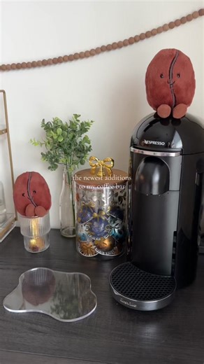 Jellycat plushies turn a simple coffee setup into the cutest cozy experience