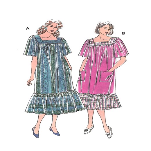 Kwik Sew 2485 Vintage 90s Loose Dress Pattern Cottagecore Nightgown Ruffle Hem Size S-XXL UNCUT - Etsy