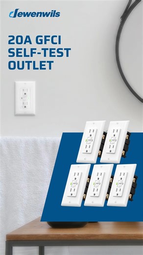 Tired of electrical safety worries? 😫 DEWENWILS weatherproof GFCI outlets got you! Self-test, tamper-proof, kid-safe and LED alerts. Install in a jiffy! 💪 #dewenwils #gfcioutlet #safetyfirst #SafePower #selftest #HomeSafety | Dewenwils US