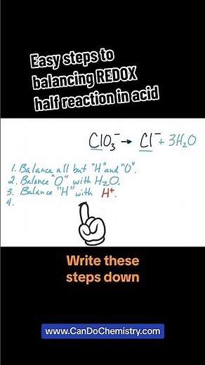 Balancing redox half-reactions in acid #balancingequations #redoxreactions #oxidationandreduction