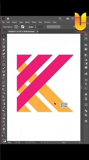 SIMPLE K LOGO DESIGN ON ADOBE ILLUSTRATOR