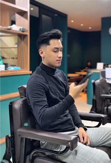 Stylish Midfade Quiff Haircut at Bandung Barbershop