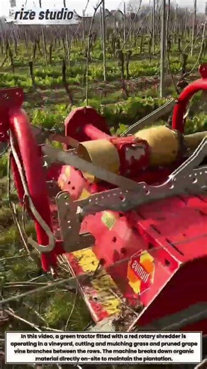 Vineyard Cleanup: Tractor with Shredder Working Between Grape Rows!