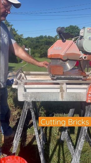 Cutting bricks the easy way with paver cutting saw