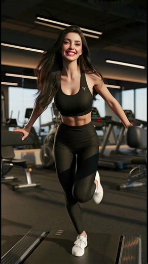 AI Girl Running on Treadmill | Fitness Motivation 💪 | AI Beauty World