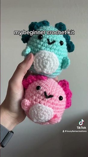 Learn to crochet kits axolotl duo for beginners