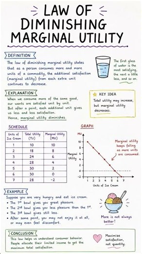📚 Law of Diminishing Marginal Utility | Economics Concept