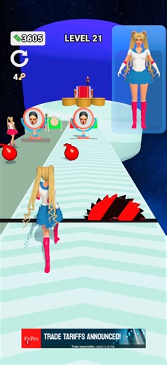 Making the PERFECT Sailor Moon Skin 🎀#HyperCasual #shorts #gameplay