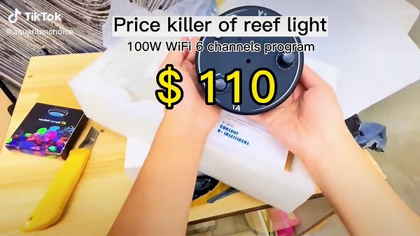 Unboxing the best selling coral light, we call it a price killer. Do you like it? 😄#aquarium #reeftank #saltwatertank #coral #coraltank #reefaquarium #reeflight