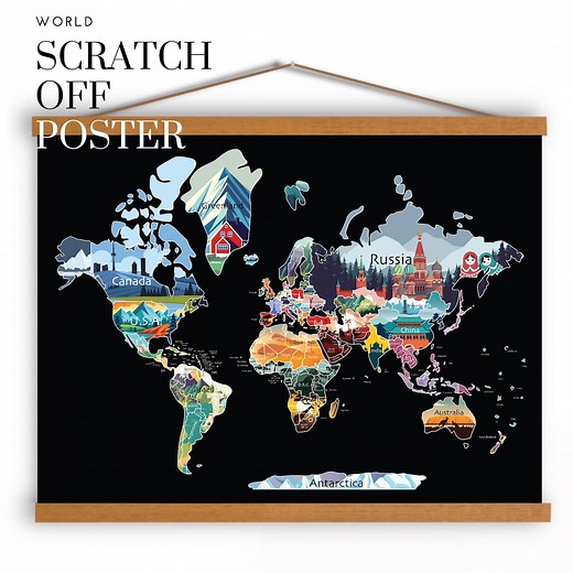 World Scratch off Map, Travel Map, Scratch off Poster, Solo Traveler Gifts, Big World Map, Scratch off World Map, Travel Buddy Gift - Etsy