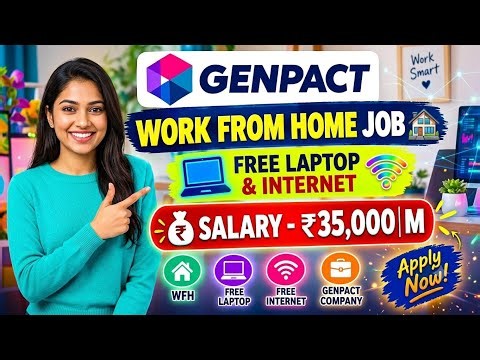 GENPACT WFH Job 2026 🏠 Free Laptop + Wi-Fi | ₹35,000/Month Salary! 🚀....