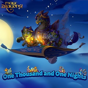 Ready to embark on a mesmerizing journey filled with magic, adventure, and ancient tales under the starry desert sky? Don't miss our One Thousand and One Nights event! | Merge Dragons
