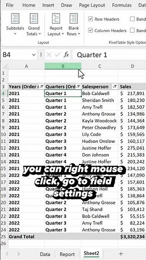 How to Repeat and Center Labels in a PivotTable #shorts