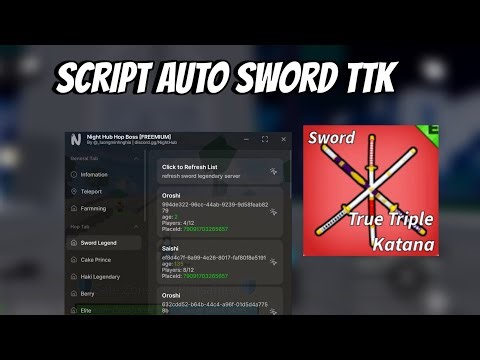 [FREE] Blox Fruis Script Auto Sword TTK | Night Hub Hop Server Best | Find All BOSS Best Script