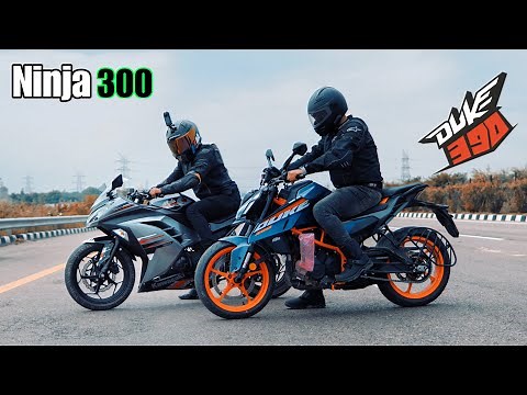 2024 KTM Duke390 vs Ninja 300 Top End Race!