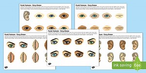 Facial Features Story Stone Image Cut Outs