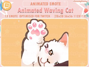 Animated Twitch Emote Streamer 1x Animated Cat Twitch Meme Emotes - Cat Wave Waving Hi Hello / Twitch/ Youtube / Discord/ Animate Emotes - Etsy