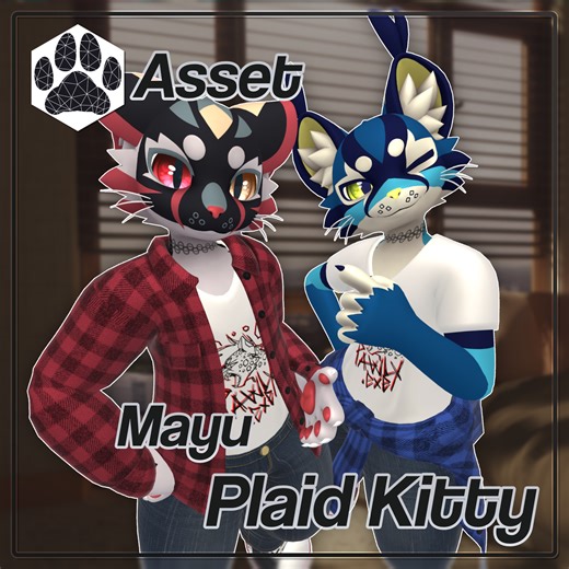 Mayu Plaid Kitty [VRChat] by Pawlygon on Jinxxy