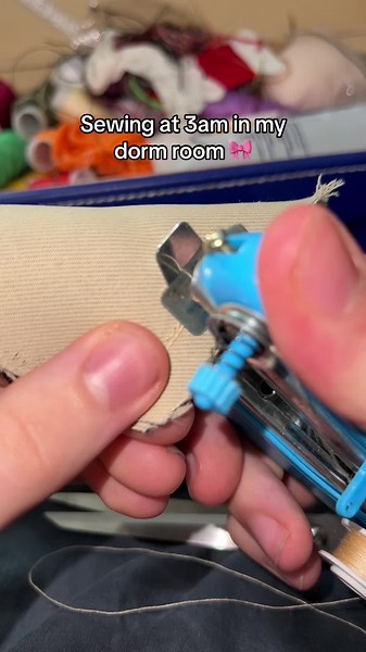 Late Night Sewing with a Mini Stitch Machine