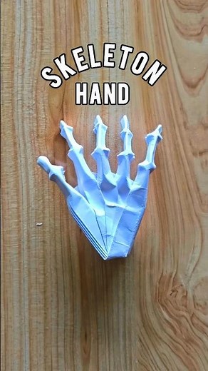 Spooky Origami Skeleton Hand Craft 💀✂️(Easy Origami!) #shorts