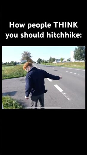 How to actually hitchhike #shorts #travel #tutorial #hitchhiking #howto
