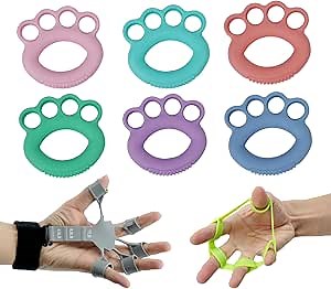 Adjustable Hand Exerciser Grip Strengthener - Finger Trainer Silicone Finger Exerciser with Multiple Resistance Levels for Forearm and Wrist Strengthening