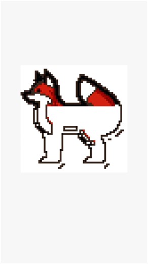 【アイロンビーズ図鑑】キツネをドット絵で作る / Fox Pixel Art