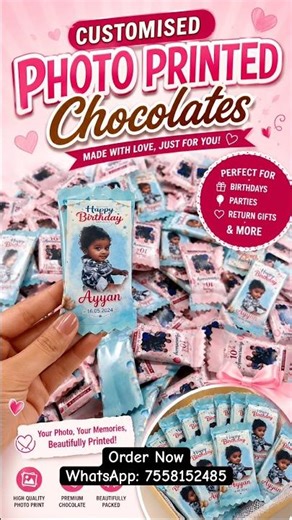Custom Photo Printed Chocolates 😍 | Perfect Birthday Return Gift 🎁